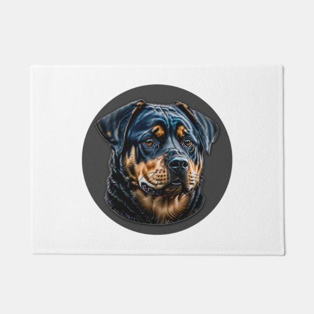 Felpudo Rottweiler negro (Anverso)