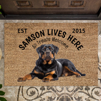 Felpudo Rottweiler Personalizado Doormat Perro Enamorado