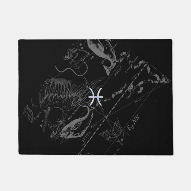 Felpudo Rótulo cromado como Pisces Zodiac en Hevelius (Anverso)