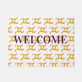 Felpudo Rótulo de Astrología Gemini de bienvenida