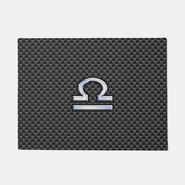 Felpudo Rótulo Libra Zodiac sobre la impresión de fibra de (Anverso)