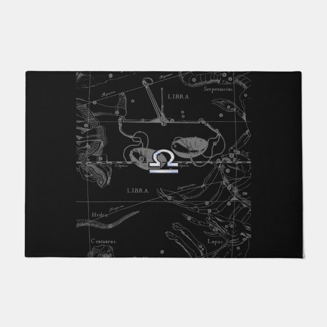 Felpudo Rótulo libra zodiaco cromado de estilo en Hevelius (Anverso)