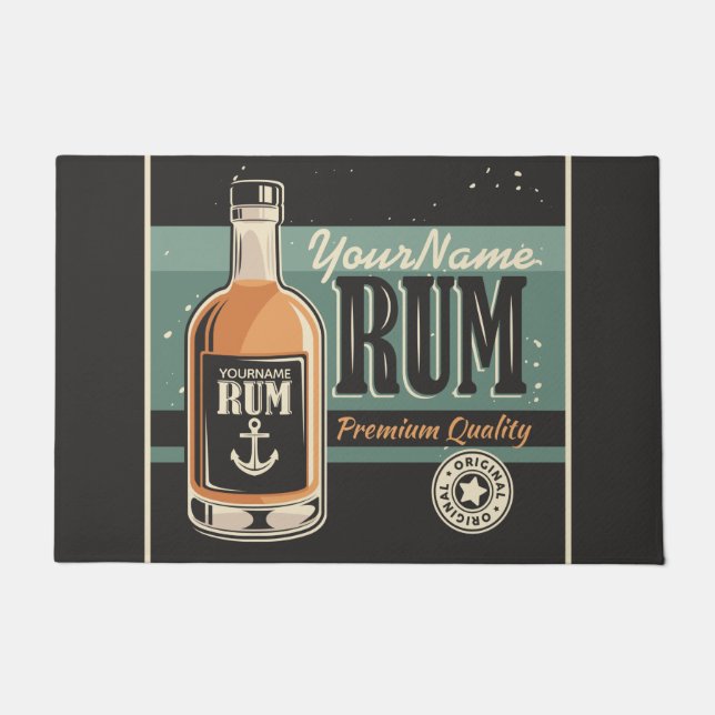 Felpudo Rótulo retro del frasco de licor de aluminio perso (Anverso)