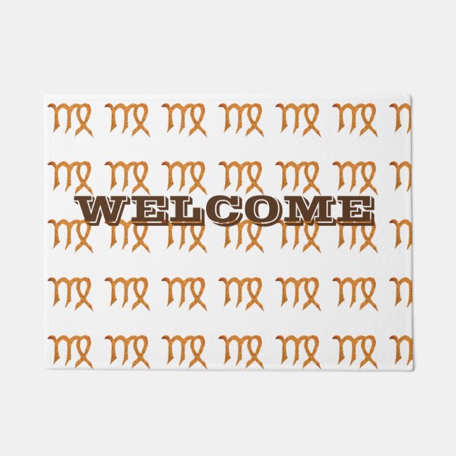 Felpudo Rótulo Virgo de Astrología Dorada (Anverso)