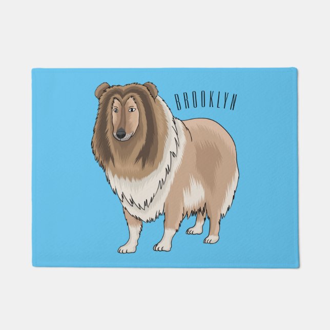 Felpudo Rough collie dog cartoon illustration  (Anverso)