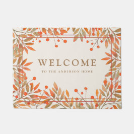 Felpudo Rowan Red Berries & Fall deja Personalizado Botani