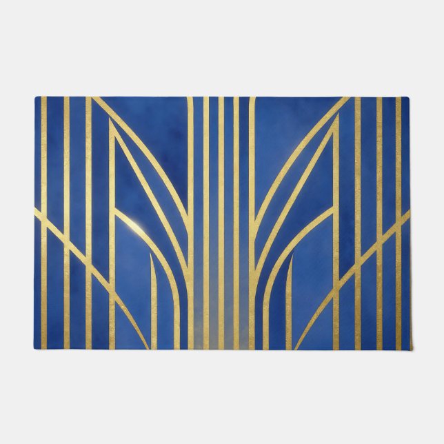 Felpudo Royal Blue Oro Art Déco (Anverso)