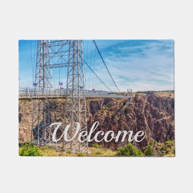 Felpudo Royal Gorge Bridge Side View Welcome Doormat (Anverso)