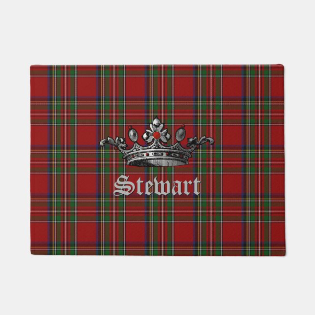 Felpudo Royal Stewart Crown Door Mat personalizado (Anverso)
