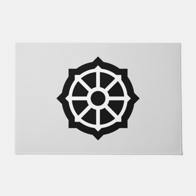 Felpudo Rueda de Dharma (Budismo, hinduismo) (Anverso)