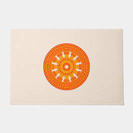 Felpudo Rueda roja de Dharma (arte budista)