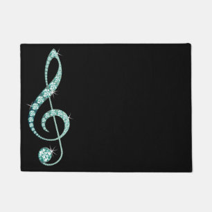 Felpudo Rug de nota musical Diamante de imitación con joy