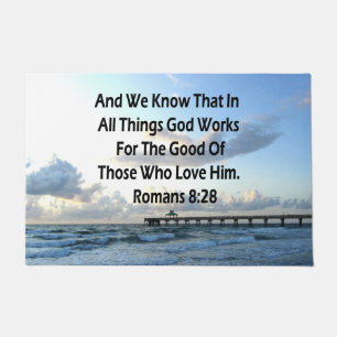 FELPUDO RUMANOS INSPIRADORES 8:28 BIBLIA VERSE