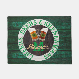 Felpudo Rustic Wood Cheers Beers Shenanigans