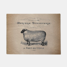 Felpudo Rústica de granja de ovejas francesas de edad avan