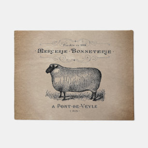 Felpudo Rústica de granja de ovejas francesas de edad avan