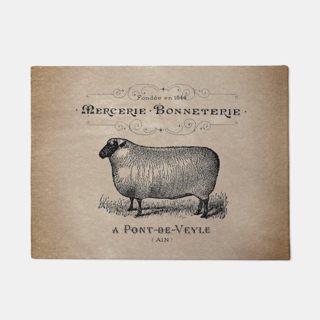 Felpudo Rústica de granja de ovejas francesas de edad avan (Anverso)