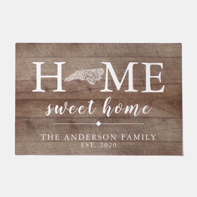 Felpudo Rústico estado personalizado de CAROLINA del NORTE (Anverso)