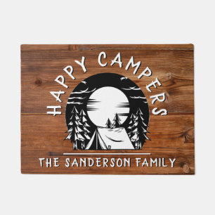 Felpudo Rústico Happy Campers Nombre Familia Pine Trepar