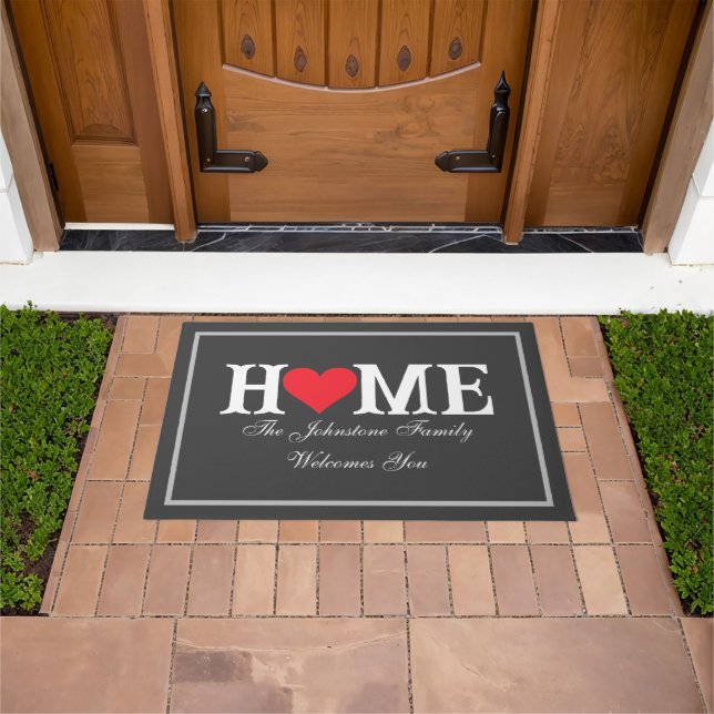 Felpudo Rústico Nombre de Carbón Guay Ama Nuestro Hogar Ex (Exterior)