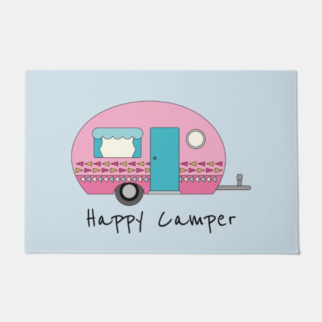 Felpudo RV Rosa Feliz Camper (Anverso)