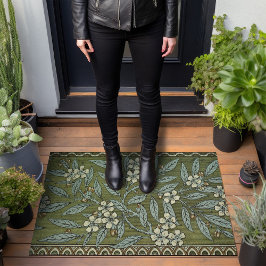 Felpudo Sage Green Cherry Blossom Art Deco Walter Crane