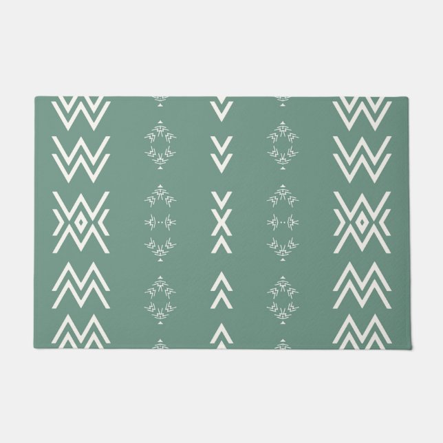 Felpudo Sage Green Mud-Cloth (Anverso)