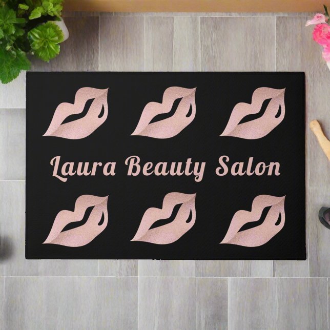 Felpudo Salón de Belleza personalizado Glam Subió Labios d (Subido por el creador)