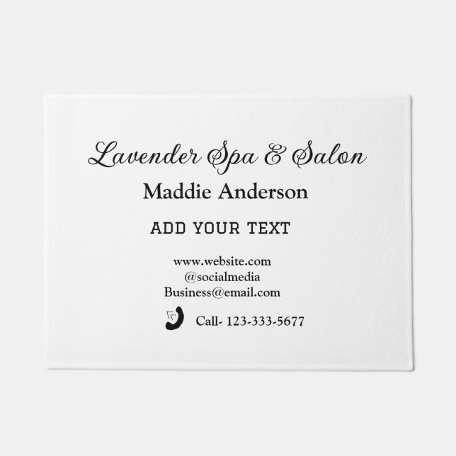 Felpudo salón spa de viajes playa de información turística (Anverso)