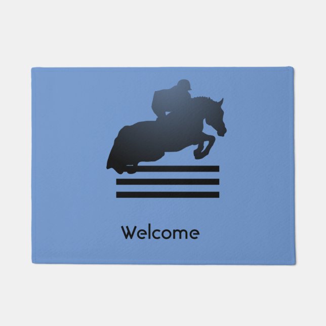 Felpudo Salta obstáculos superando un obstáculo.     (Anverso)