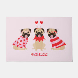 Felpudo Saltos Y Besos Perros De Pug Cute