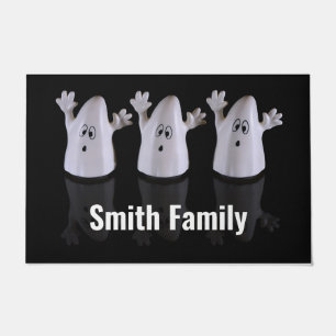 Felpudo Saludo de familia de fantasmas lindos hechos a med