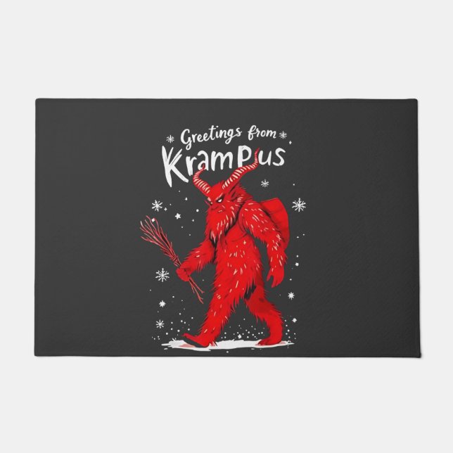 Felpudo Saludo de los Navidades de Navidad de Krampus (Anverso)