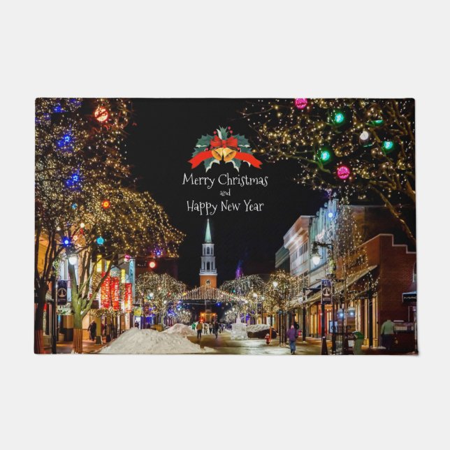 Felpudo Saludos festivos de Navidad (Anverso)