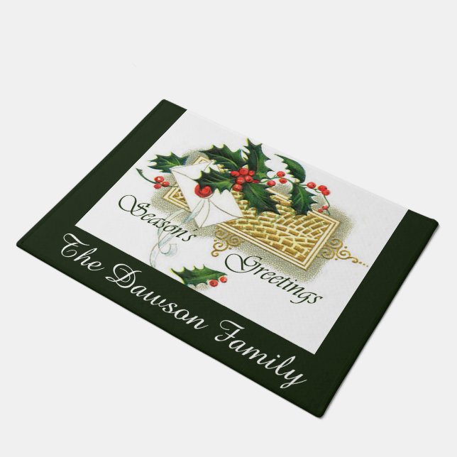 Felpudo Saludos personalizados de temporada de vintage (Angular)