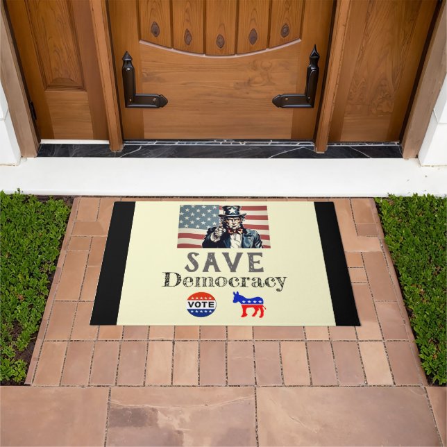 Felpudo Salvar el Doormat democrático (Exterior)
