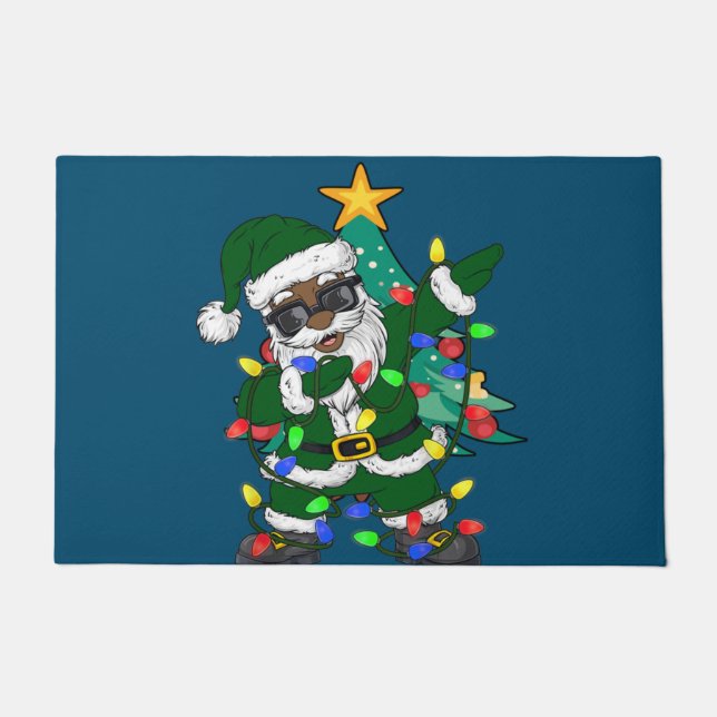 Felpudo Santa Claus afroamericana Navidades feos Pajama (Anverso)