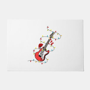 Felpudo Santa Claus de Guitarra Eléctrica Música Amante de
