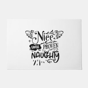 Felpudo Santa Divertido Hasta que se Prueba Travieso Navid