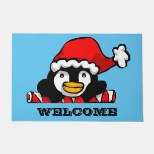 Felpudo Santa Penguin