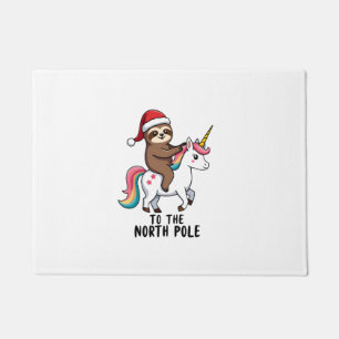 Felpudo Santa Perezoso Montando Unicornio Divertido Camise