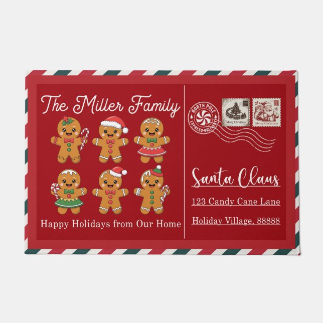 Felpudo Santa Stop Here Christmas Doormat – Funny Festive  (Anverso)