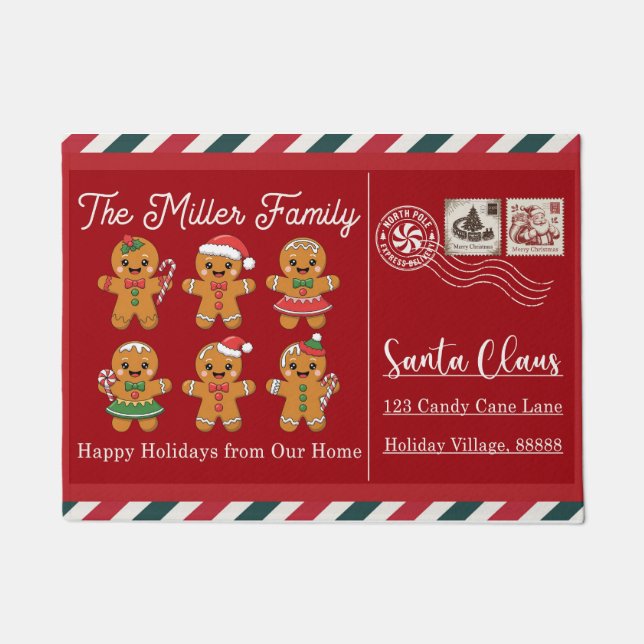 Felpudo Santa Stop Here Christmas Doormat – Funny Festive  (Anverso)