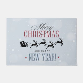 Felpudo Santa y sus Navidades de Silhouette de renos volad