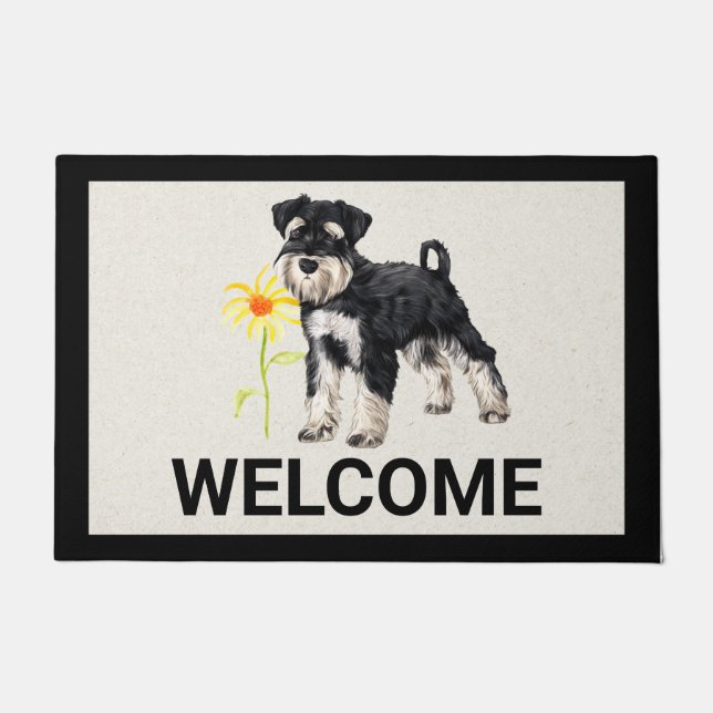Felpudo Schnauzer Welcome Door Mat (Anverso)