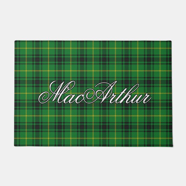 Felpudo Scots Vista Clan Arthur MacArthur Tartan Plaid (Anverso)