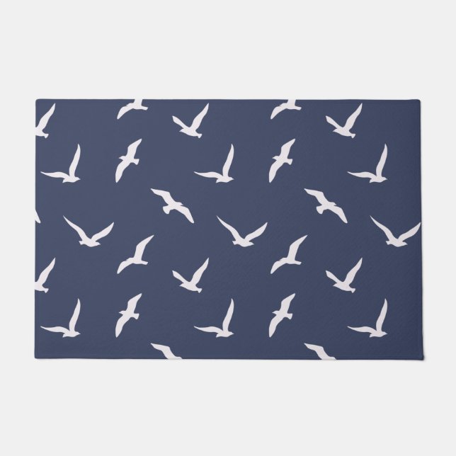 Felpudo Seagull silhouettes navy blue (Anverso)