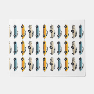 Felpudo Seamless Classic Cars Pattern – Blue, Beige & Yell