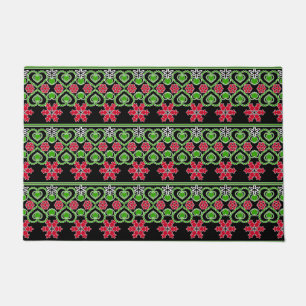 Felpudo Seamless Merry Christmas ornamental snowflake hear
