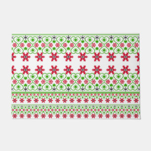 Felpudo Seamless Merry Christmas ornamental snowflake hear